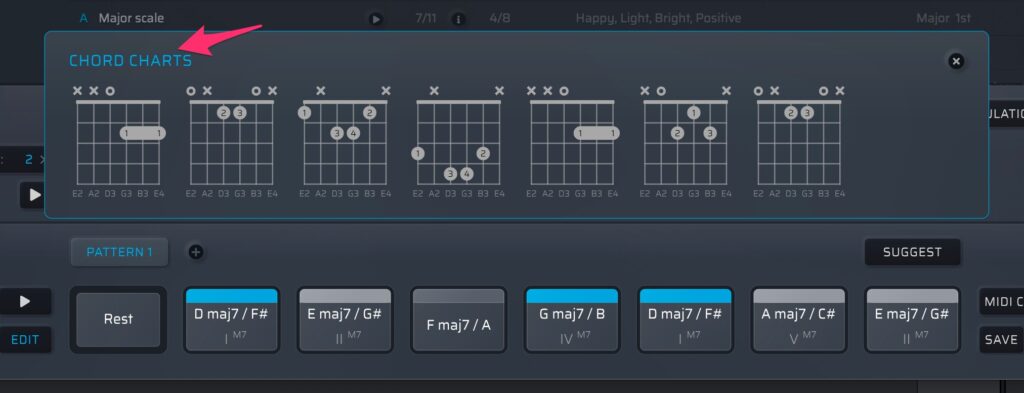 Scaler2.5 コードチャート
