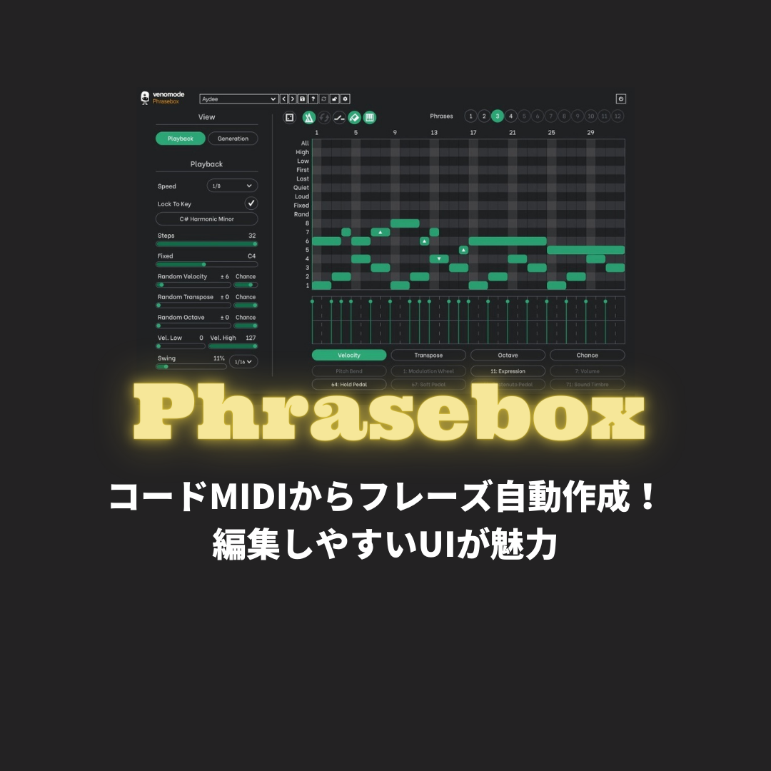 作曲支援プラグイン「Venomode Phrasebox」