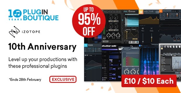 【DTM初心者向け】10製品がセットになった「Plugin Boutique's 10th Anniversary: iZotope Bundle 」