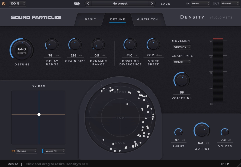 Sound Particles Density Detuneモード
