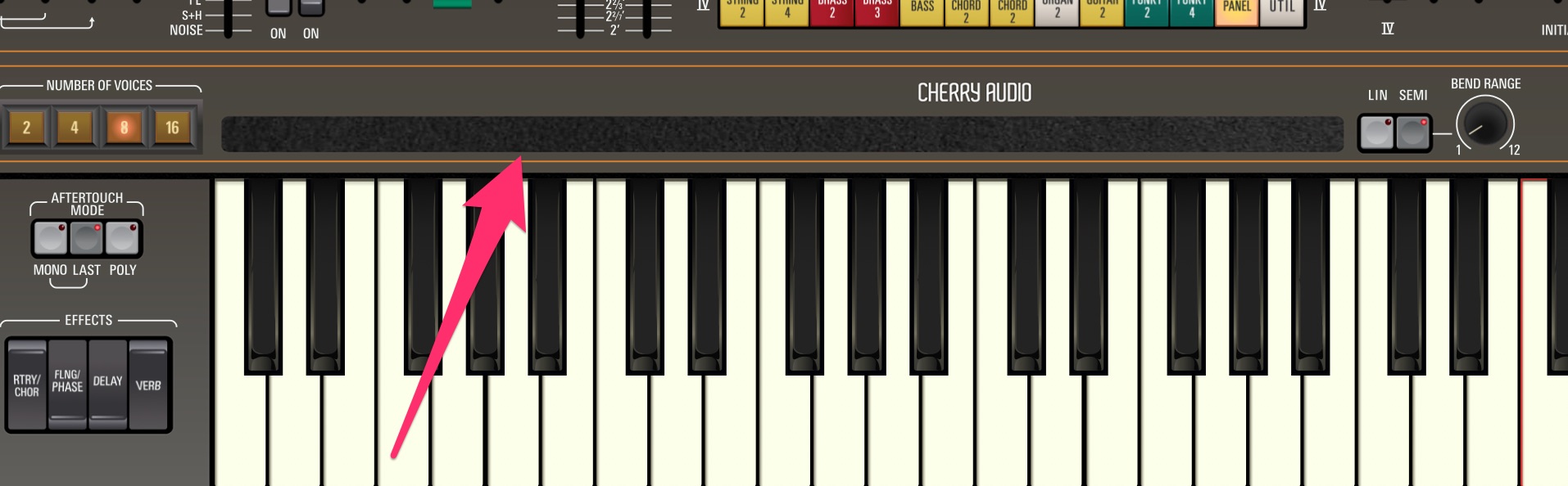 鍵盤上のリボンコントローラーを忠実に再現