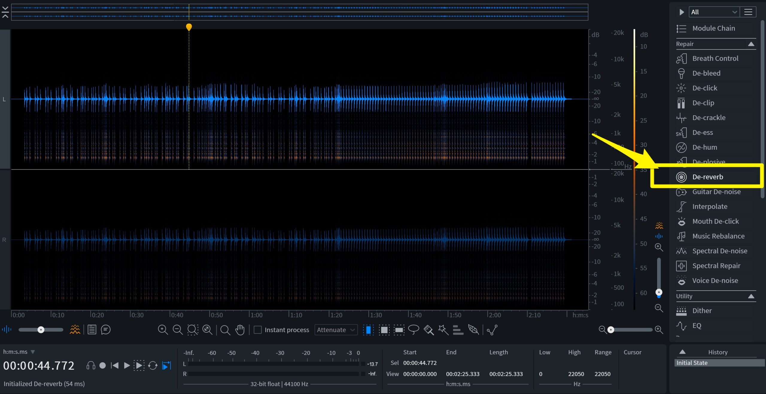iZotope RX10 De-reverb