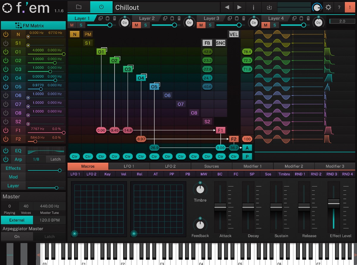 複雑だけど音の組み合わせが理路整然としている画面設定