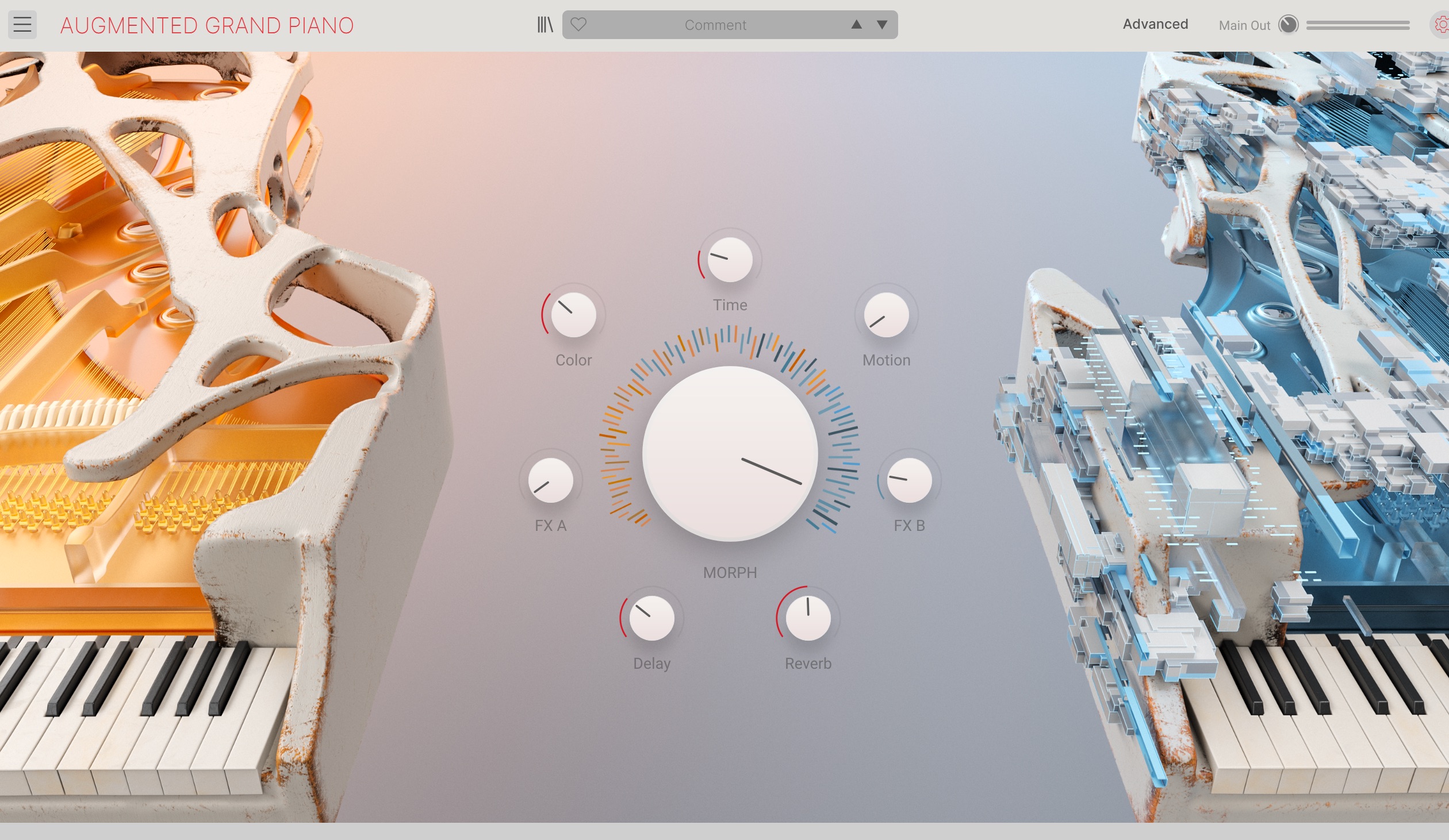 設定によってピアノのデザインが変わるアートなUIもAugmentedシリーズの魅力