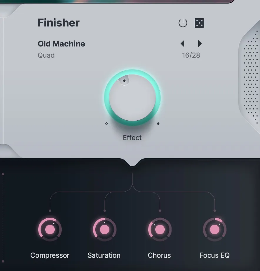 設定値変更には4つのつまみが用意されている