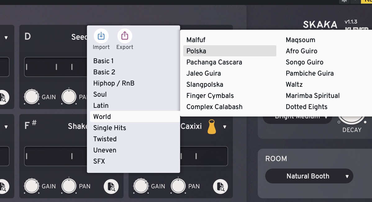 リズムフレーズプリセット