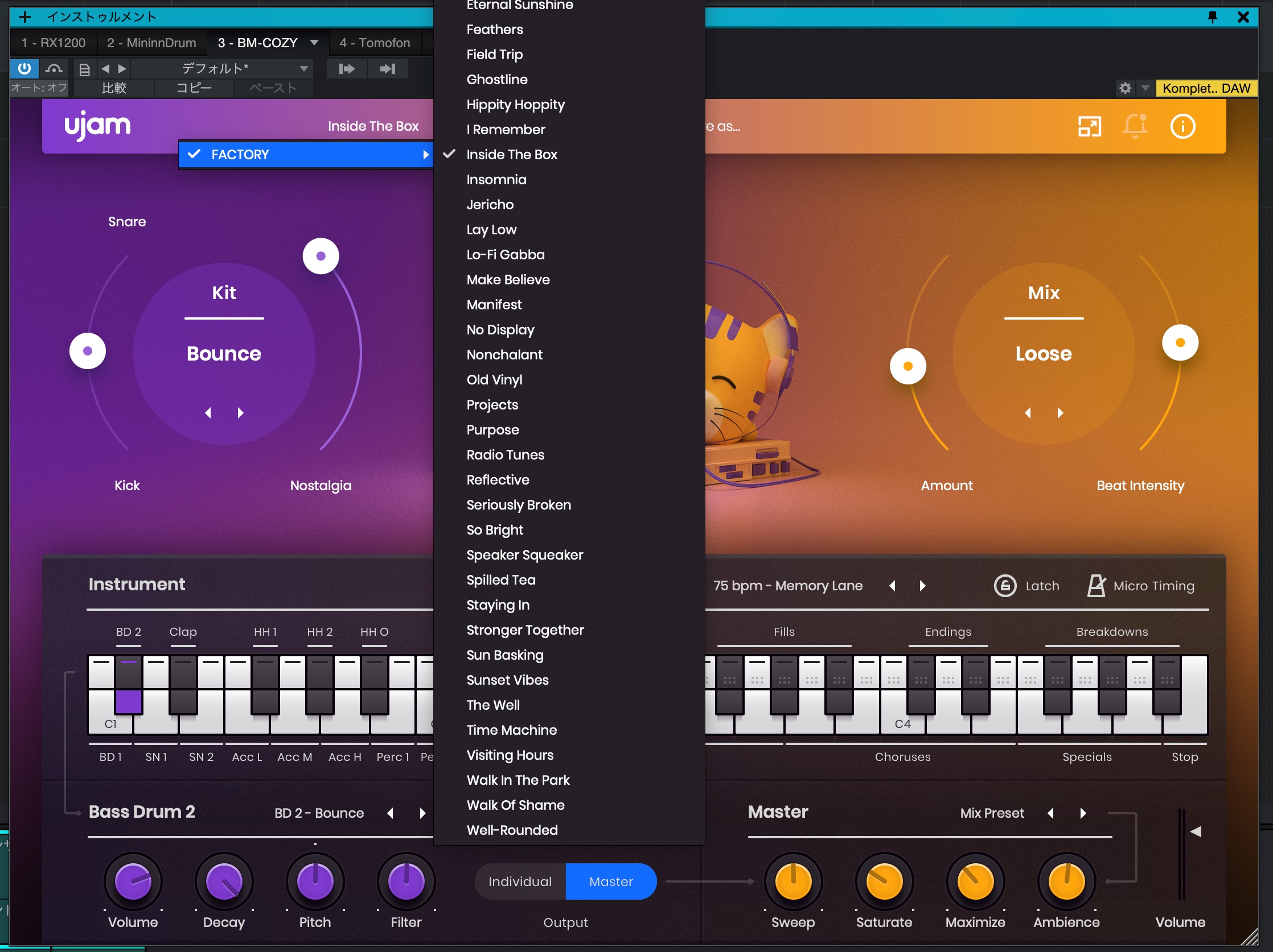 UJAM COZYプリセット