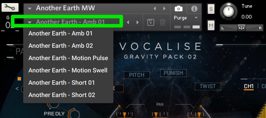 Vocalise complex pad.
細かい音の区分はkontakt スナップショットを選ぶ欄で指定