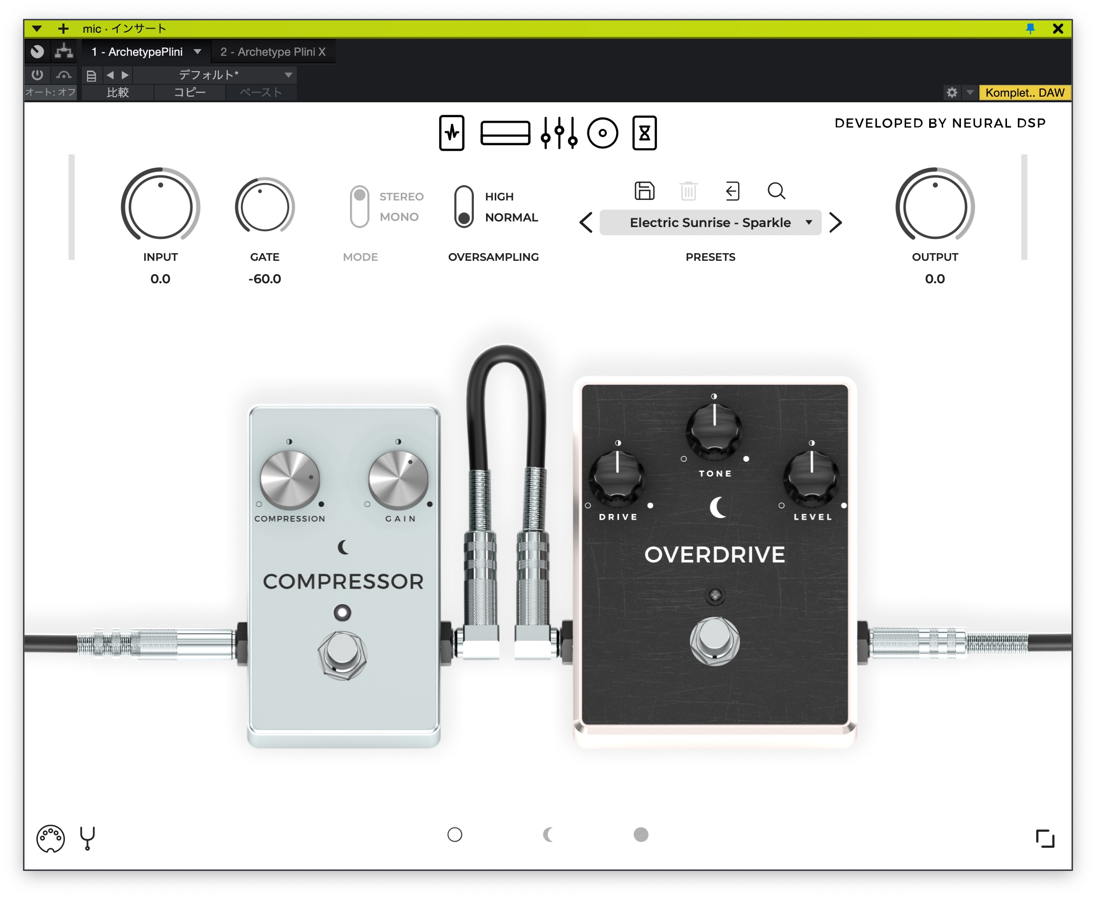 Archetype Plini前バージョンのプリエフェクト